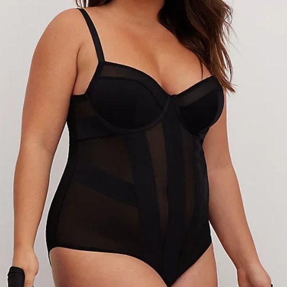 NWT TORRID BODYSUIT BLACK MESH STRAPPY SNAP BOTTOM LINGERIE - Plus Size 4X - Picture 8 of 10